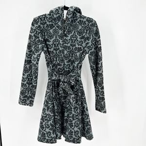 Effie’s Heart Claudia Coat damask print artsy quirky swing size xs